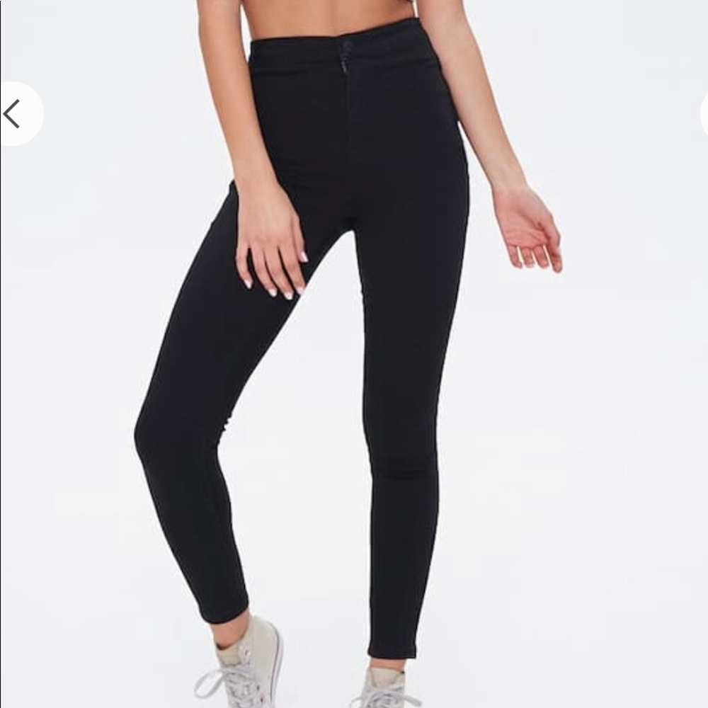 Black high rise denim jeans